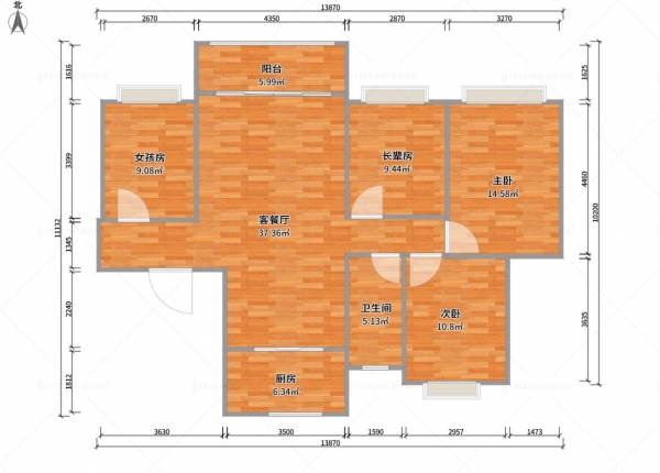 四房兩廳125㎡簡寫案例